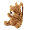 40 cm crianças fofas brinquedo de pelúcia adorável desenho animado backpack de urso marrom kawaii bolsa escolar meninos meninos jardim de infância festival de aniversário 220630