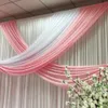 Blanc rose rose Swag Draps pour la décoration de fête de mariage de rideau de 3mx6m