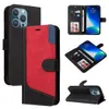 Hybride Hit Color lederen portemonnee hoesjes voor Iphone 15 14 Pro Max Iphone15 ProMax 15Pro Drie kleuren splicing Creditcard ID Slot Houder Kickstand Stand Flip Cover Pouch