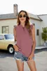 RealFine zomer t-shirts 9817 V-hals katoen gewone kant vest shirts T-shirts voor vrouwen maat S-XL