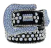 S modedesigner BB Simon Men's Ladies Sparkling Diamond Belt Base Black Blue White Multicolor