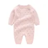 Jumpsuits Spring Infant Sweet Baby Girls Rompers Autumn Long Sleeve Hollow Out Born Cute Knit ClothesJumpsuits