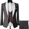 Anpassa Tuxedo One Button Handsome Shawl Lapel Groom Tuxedos Men Suits Wedding/Prom/Dinner Man Blazer (Jacket+Pants+Tie+Vest) W1072