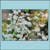 装飾的な花の花輪お祝いのパーティー用品ホームガーデン65cm長い人工チェリースプリングプラム桃のブロッサムブランチS9622877