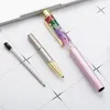 12pcsset من قلم زيت الزهرة المجفف الحصول على 2 حبر الإعلان المعدني قلم القلم هدية مخصص الطالب القرطاسية الجملة 220712