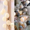 Strings Cotton Ball LED Light String Holiday Lights Hanging Decor Lamp Christmas Wedding Garden Party Outdoor LanternLED