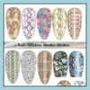 Autocollants décalcomanies nail art salon santé beauté serpent pattrn foils holographic étoile chèvre transfert acrylique décorations de bricolage 10 rouleaux 7417572