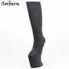 Sorbern Snakeskin Pattern Knee High Heelless Boots Platform High Heeled Crossdresser Shoes Custom Wide Fit Boot Zip Up Lady Boot