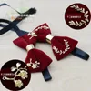 Fashion Heren Gold Velvet Bowtie Kerstmis metal Decorated Wedding Bow Ties trendy kraag sieraden geschenken voor mannen