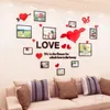 Foto de decoração de parede de foto fundo de sofá de sofá pequeno quarto fresco em forma de coração quarto de estéreo 3d adesivos de acrílico T200421