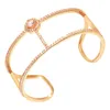 Gold Bracelet For Women Fashion Bangle Design Jewelry Charm Simple and Generous Line Wide Version Hollow Diamond Special Couple Friends Cuff Accessory Populerity