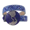 Ceintures Western Strass Ceinture Pour Femmes Homme Globe Boucle Coloré Diamant Jeans Ceinture Femme Cinto De StrassCeintures