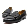 FELIX CHU automne hommes mocassins en cuir Gentleman fête de mariage décontracté sans lacet chaussures formelles noir marron moine sangle hommes chaussures habillées 220321