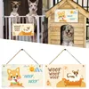 Festdekoration hundtaggar träskyltar tillbehör härliga husdjurskylt för hängande hus väggdekor hem #t2p