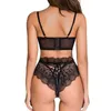 Bra e calcinha sexy conjunto de arestas de arestas de linger pornô de lingerie de lingerie de 2 peças Veja através da Bralette Clothing femme L220727