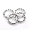 Wedding Jewelry 33mm Round Rhinestone Components Buckle Invitation Ribbon Slider Wedding Supply