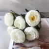 Decorative Flowers & Wreaths Heads Artificial White Peony Tea Rose Autumn Silk Fake Vase For DIY Home Garden Wedding Decoration PlantsDecora