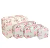 Bolsas cosméticas Cajas de casos Bolsa Pink Blue Bow Impermeable Damas de Nylon Organizador S M L XLCosmetic