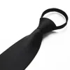 Lazy Zipper Tie Black Clip On Security Ties Men Women Unisex Clothes Necktie Funeral Flight Attendant Neck Tie