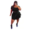 Vestido feminino de duas peças conjunto saia plissada lazer plus size roupas femininas roupas esportivas de verão S-5xl