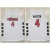 Nc01 Cincinnati Bearcats College Kenyon Martin #4 biała koszulka do koszykówki w stylu Retro męskie szyte niestandardowe koszulki z dowolnym numerem