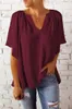 Summer 2022 New Loose V-neck Top Casual Women's T-shirt Chiffon Top