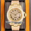 2022 SF 116769 116758 2813 Automatyczne mechaniczne 40mm Zegarek męskie 116759 Iced out Wybrzeżone diamenty Dial Double Row Diamond Bezel Diamond Gold Bransoletka Eternity Zegarki