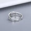 2022 Luxury Designer Ring Högkvalitativ vintage ringar för män Forever925 Silver Cross Flower Eternal Par Ring Punk Trendy Gift Justerbar bra trevligt