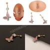 Fashion Surgical Stainless Steel Navel Piercing Color Butterfly Pendant Belly Button Rings Body Jewelry