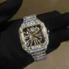 Aangepaste rapper hiphop sieraden heren Vvs diamanten kijken naar Iced Out Moissanite horloges