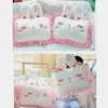 Doux dessin animé dentelle lapin oreille coussin animaux en peluche lapins sommeil yeux lit oreiller Lolita Style fille chambre décor J220704