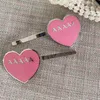 Designer Metal Hair Clip Sweet Heart Barrettes Letter Printed Womens Hairpin Street Girl Love Hair Clips