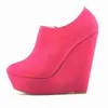 Dress Shoes Pumps New Mature Sexy Four Seasons Wedge High Heel Shallow Mouth Platform Sanded Bare Roman Boots Women S Shoes 220610