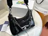 Kadın Sequins hobo omuz çantaları 2 içinde 1 naylon inci aksiller çanta bel çantası lüks tasarımcı çantası parıltılı el çantaları cüzdan kemeri messenger crossbody tote