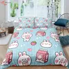 Cartoon Cute Dog/rabbit Bedding Set Nordic King Single Twin 90/135/150 Bed Cover 240220 Duvet for Girl Boy Kid Teens Gift