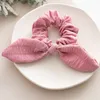 Liten Daisy Solid Color Scrunchies Rabbit Ears Girls Hair Bands Pastoral Style Elastic Rubber Hair Accessories