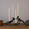 Ljus 12 st Gul flimrande fjärrkontroll LED-ljus, Plast Flameless Taper Candles, bougie för middagsfest dekoration