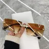 Óculos de sol KAMMPT Moda Retrô Vintage Sem Aro Quadrado Masculino Feminino Óculos de Sol Designer Óculos sem Armação UV400
