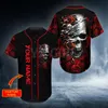 Tête Crâne Personnalisé Vous Nom Baseball Jersey Chemise Amour Cadeau 3D Imprimé Hommes Casual s hip hop Tops 220712