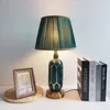 Настольные лампы Light Luxury Post Modern American Ceramic Style Ceramic Lamp для спальни кровати европейская гостиная синий стол.