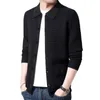 Men's Sweaters Man 30% Wool Knit Sweater Jacket Mens Outerwear Solid Color Turn-down Collar Jackets Men's CardiganMen's