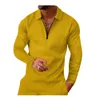 2022 Kontrastujące kolory T-shirt Polos Polos dla mężczyzn Slim Fit Lapel Long Sleeve Casual Polos Tshirts 20228-5