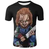 Herren T-Shirts Horrorfilm Chucky T-Shirt 3D-Druck Coole Männer und Frauen All-Match-T-Shirt Lässige Streetwear Clown T-ShirtHerren