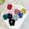 Nastri per capelli oversize con macchie Scrunchie in seta per donna Fasce elastiche per capelli Ragazze Copricapo in raso Ciambella Grip Loop Porta coda di cavallo 20 pezzi