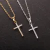 Fashion Cross Hängen Guld Svart Färg Kristall Jesus Cross Hänge Halsband Smycken För Män/Kvinnor Partihandel