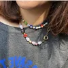 Chokers etnik moda 2022 Çok renkli kalp boncukları taklit inciler teçhiz