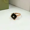 Bague en diamant de mode pour les femmes de nombreuses couleurs bagues de coquillages bijoux de créateur en argent 18k or rose bande de mariage cadeau d'anniversaire de fête avec boîte