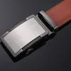 Belts Plyesxale Mens Belt Genuine Leather Ratchet For Men Automatic Buckle Brown Cowhide Strap Formal Cinto G24BeltsBelts