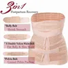 3 In 1 Postpartum Abdominal Recovery Belt Support Abdominal Belt Wrap Waist Pelvic Body Shaper Postnatal Shapewear Elastic Strip S