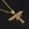 Gold Chain Gun Shape Pistol Pendant Necklace For Mens Fashion Hip Hop Cuban Link Chains Halsband smycken